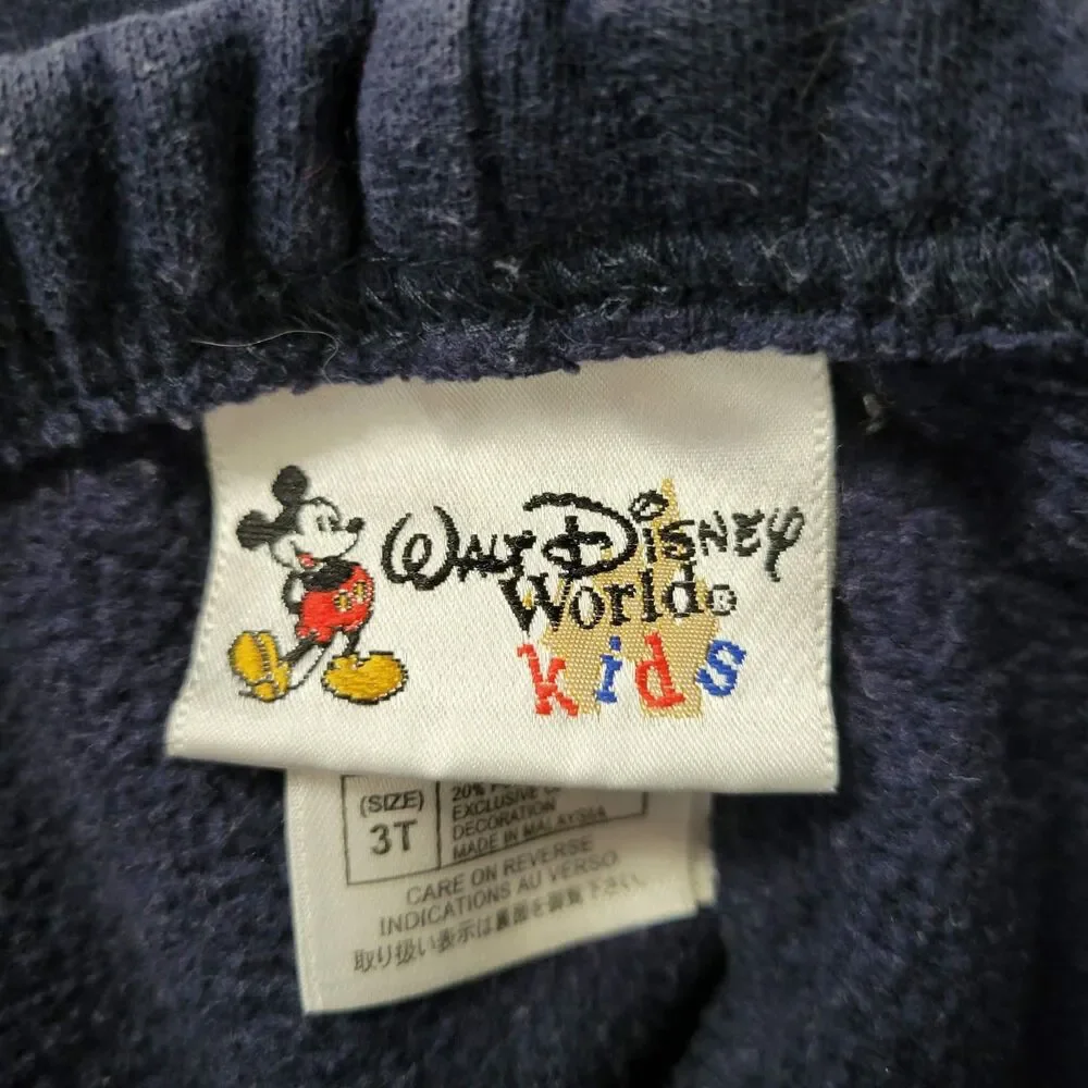 Vintage Y2K Disney Mickey Mouse Toddler Sweatpants 3T Navy Blue Joggers Pocket